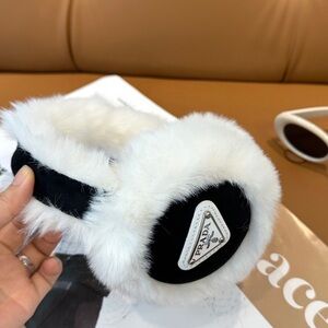 Prada Monochrome Fur Earmuffs